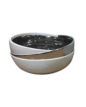 VASO BRANCO C/ PRATA 19,5X19,5X11 CM