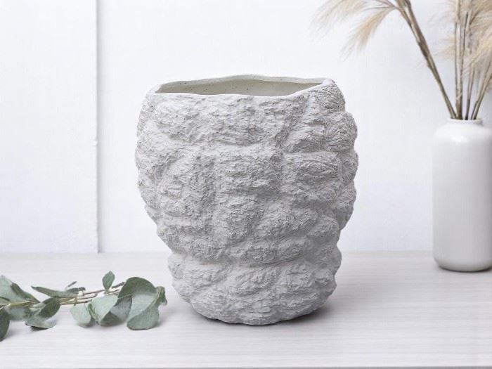 JARRA PEDRA BRANCO 17,5x17,5x24CM