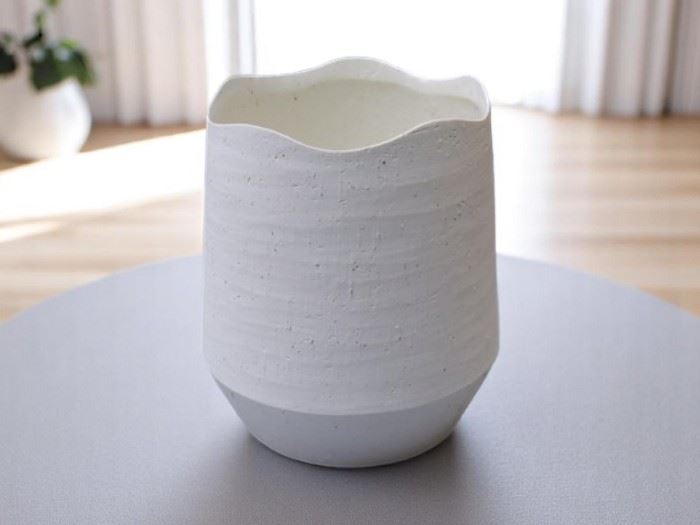 JARRA BRANCO C/ BRONZE  19.5x19.5x18.5CM