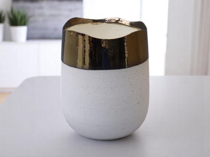 JARRA BRANCO C/ BRONZE  23x27CM