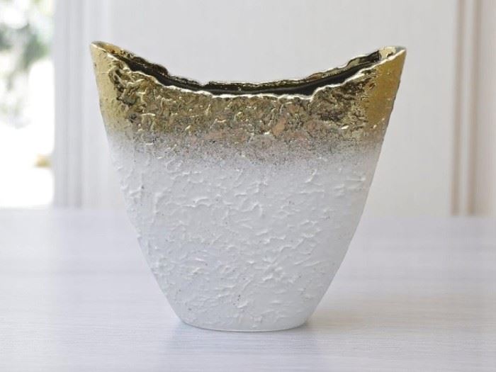 JARRA BRANCO C/ OURO  19,5x8x24,5CM