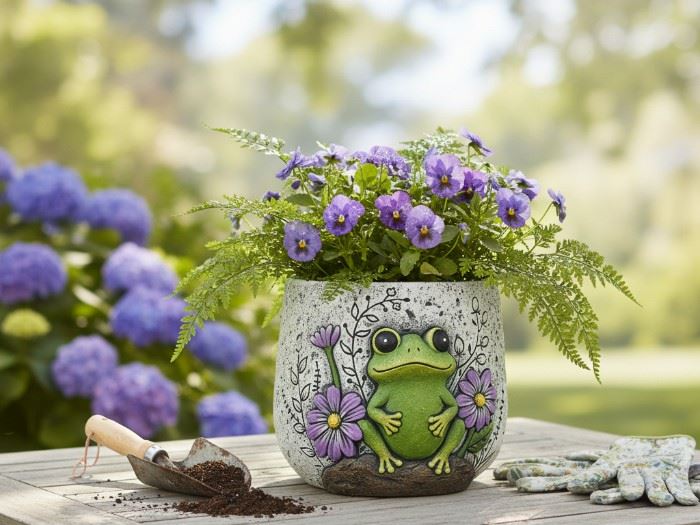 VASO COM SAPO 20.5X19.3X16CM