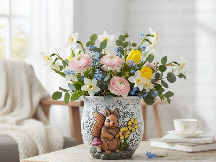 VASO COM ESQUILO 15.5X15X12.8CM