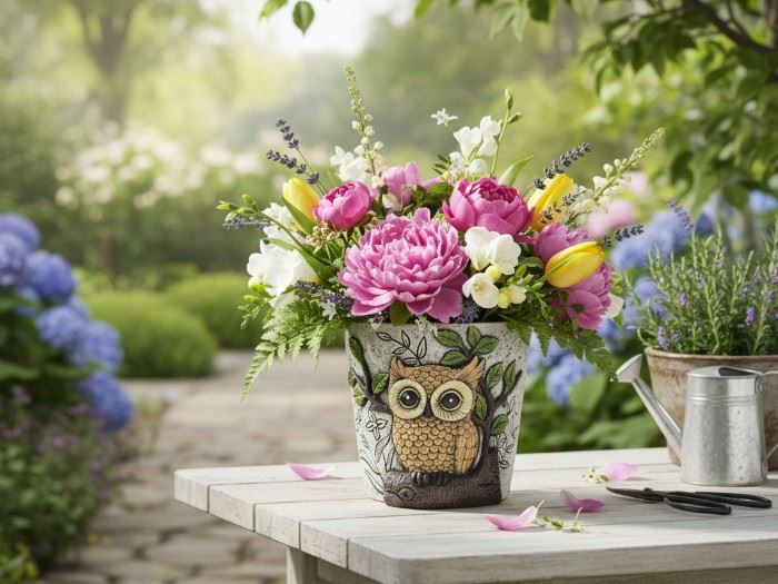 VASO COM MOCHO 14.3X14.3X12.6CM