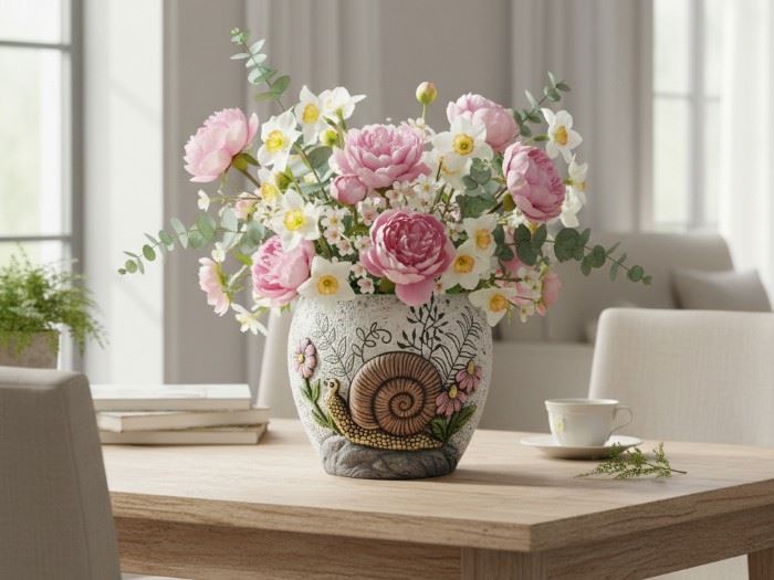 VASO COM CARACOL 20.3X19.4X15.5CM