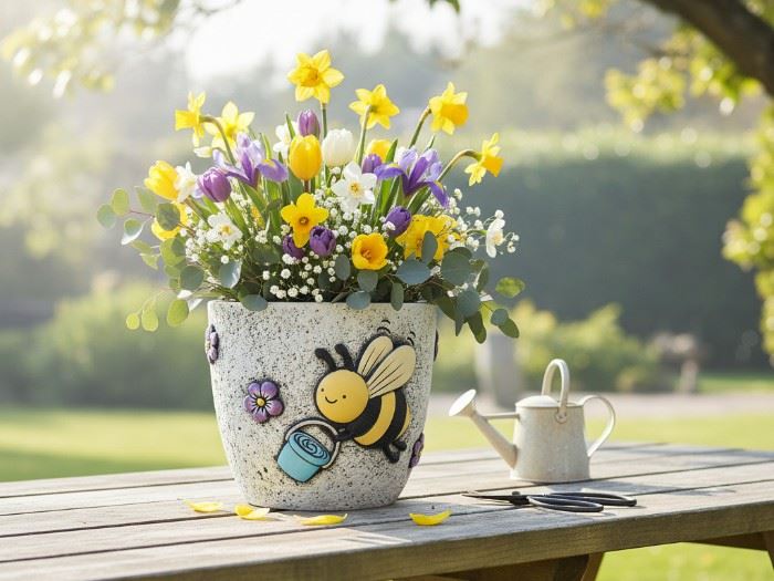 VASO COM ABELHA 17.8X17.6X15.5CM