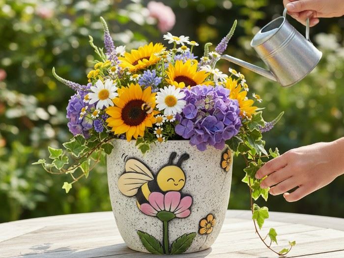 VASO COM ABELHA 18X17.5X15.5CM