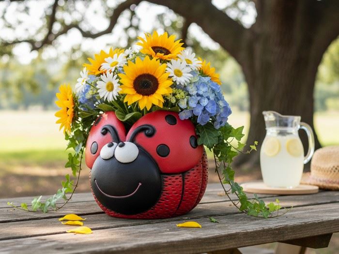 VASO JOANINHA 18.2X15.5X13.3CM VERMELHO