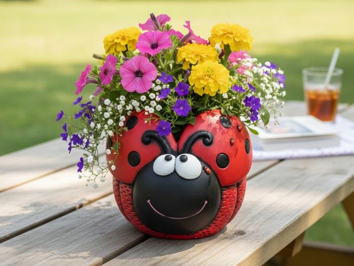 VASO ABELHA 13.3X12X10CM VERMELHO