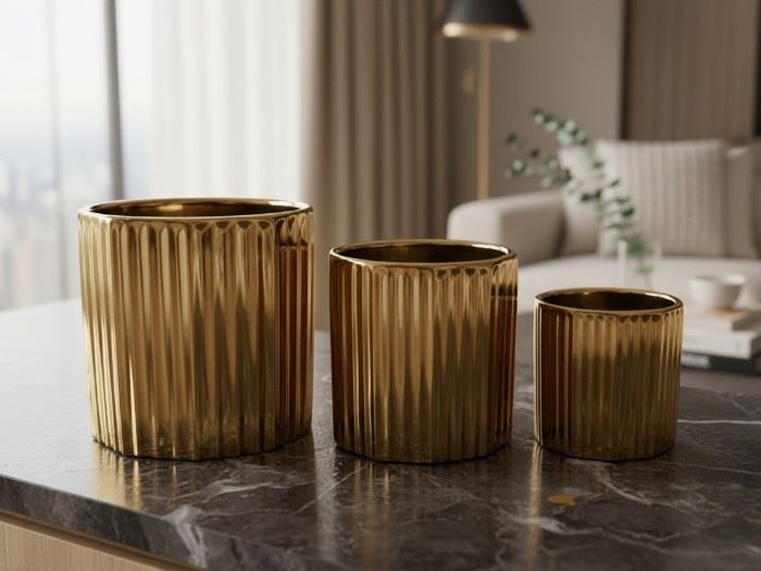 Set.3 Vasos: 18x18x18 / 15x15x15 / 11.5x11.5x12cm