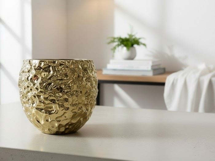 Vaso 17x17x16cm Ouro