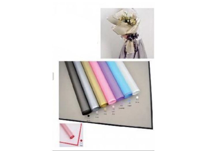 PACK 20 FOLHAS PAPEL PARA FLORES 58x58CM COM OURO