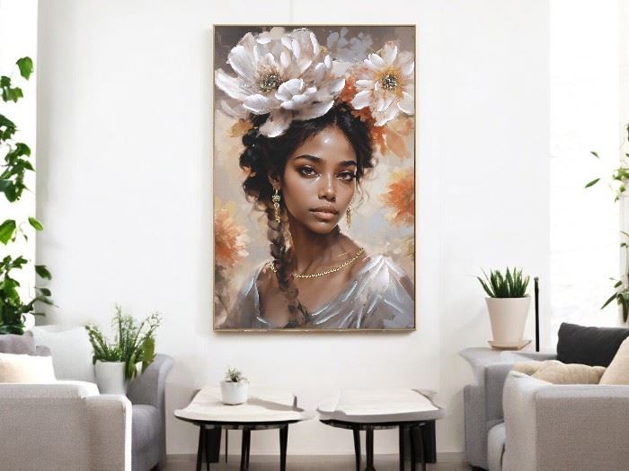 QUADRO TELA DAMA 62X92CM