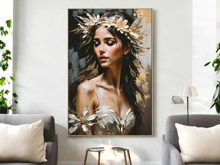 QUADRO TELA DAMA 62X92CM