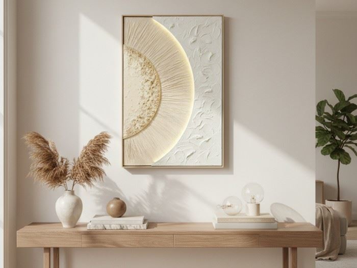 QUADRO TELA C/MOLD. 62X92CM C/ LED A PILHAS C/COMANDO