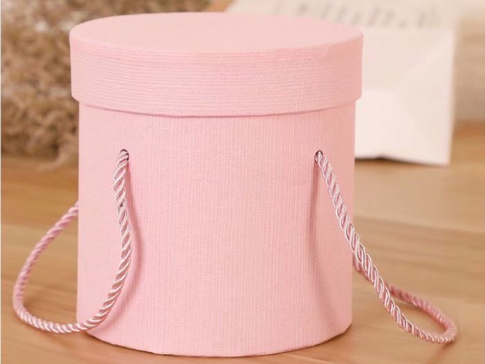 CONJ. 2 CAIXA RED. C/ CORDÃO 14X14CM   ROSA