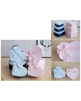 CONJ. 3 CAIXAS CARTÃO CORAÇÃO SORT.  22X20X9CM