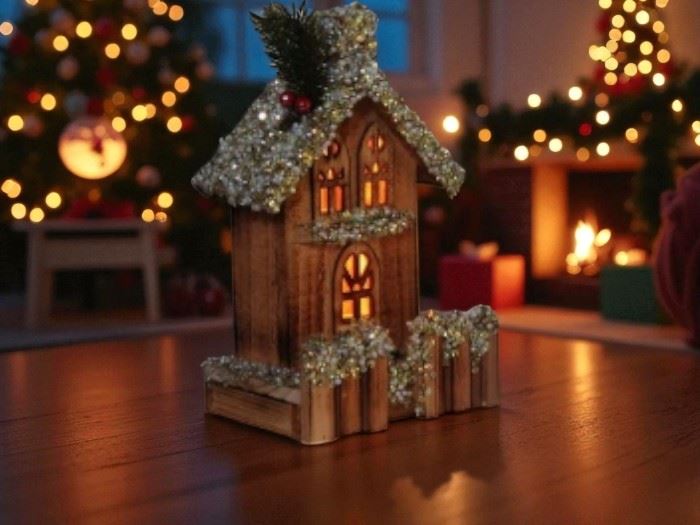 CASA DE MADEIRA LED 16x10x25CM- LED 5L