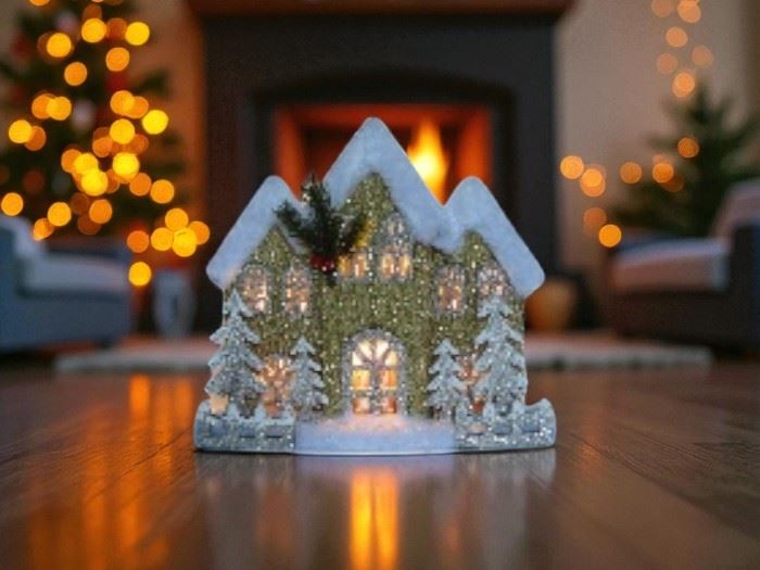 PAISAGEM CASAS DE MADEIRA LED 30x28CM- LED 10L