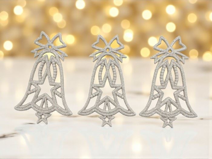 CJ. 3 ORNAMENTO NATAL BRANCO 13.5CM