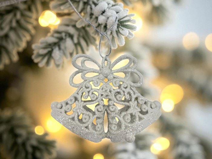 ORNAMENTO NATAL BRANCO 8X5.5CM