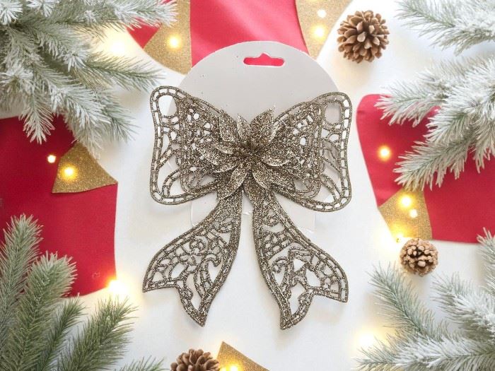 ORNAMENTO NATAL OURO 15X18CM