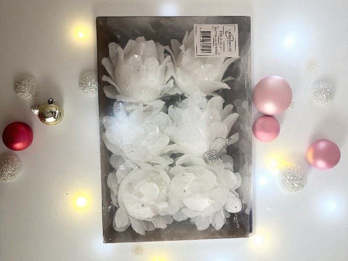 ORNAMENTO NATAL PACK 6   BOLAS  BRANCO 6CM