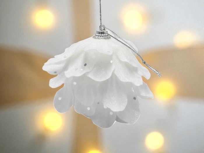 ORNAMENTO NATAL PACK 4   BOLAS  BRANCO 8CM