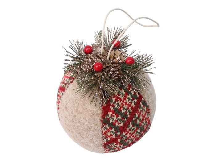 BOLA NATAL PENDURAR 13X12X12CM