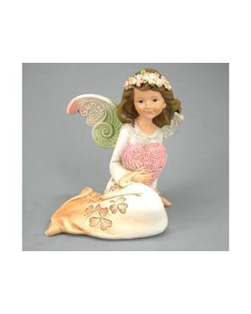 ANJO C/ FLOR 18CM - CORAÇÃO