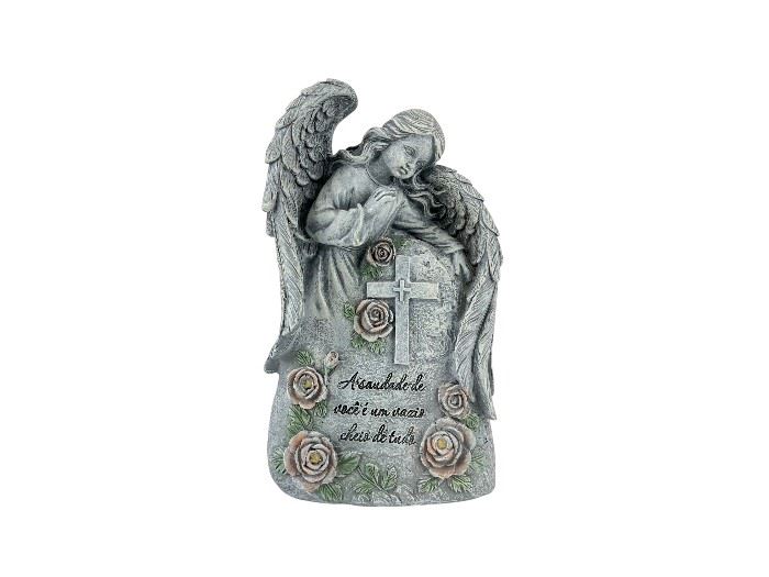 ANJO COM LUZ COM DIZERES 22,5X7,5X13,5CM
