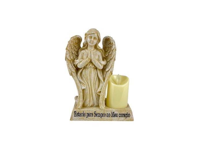 ANJO COM VELA COM DIZERES 20X10X15,5CM