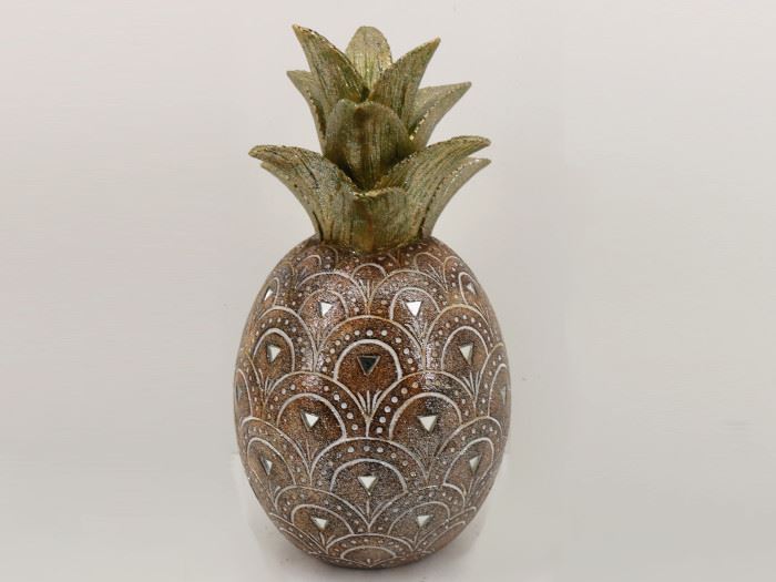 ANANAS OURO/CAST  15X15X28CM
