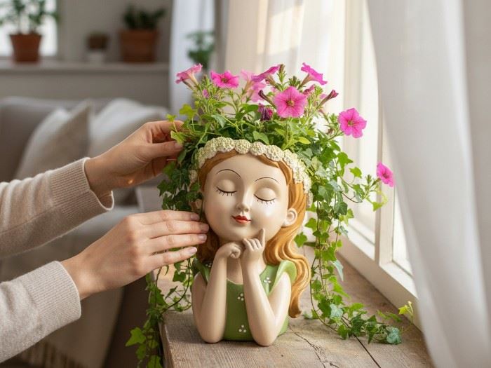 VASO MENINA 18,5X17,5X27cm