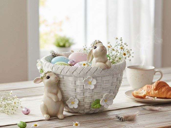 COELHOS COM CESTO 25X20.7X16,5CM