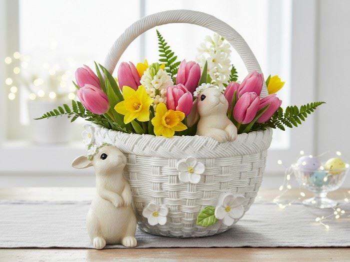 COELHOS COM CESTO 22X21X24CM