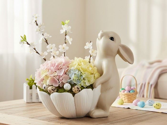 COELHO COM VASO 25X18X24CM