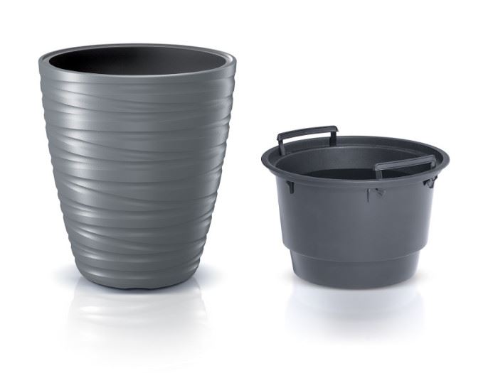 VASO P/ FLOR MAZE CINZA 37.5X37.5X41.9CM