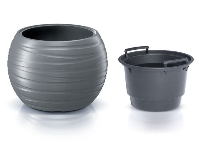 VASO P/ FLOR MAZE CINZA 43,6X43,6X29,9CM
