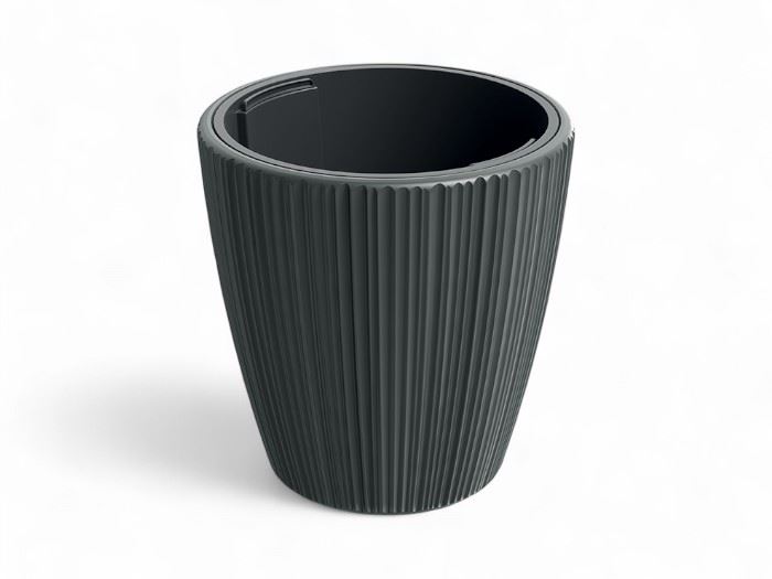 VASO ORO CINZA 23,9x23,9x24CM