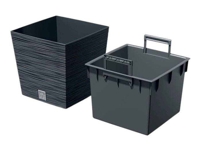 Vaso Furu Square Low antracite | C240mm L240mm H235mm 10L