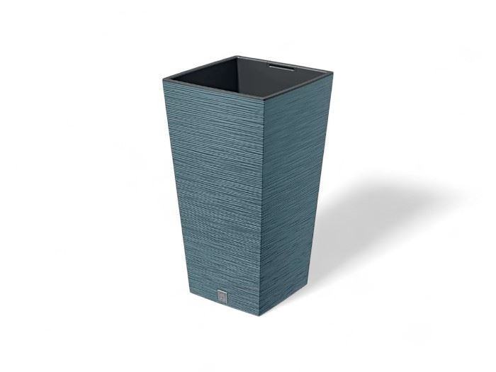 VASO  FURU QUAD AZUL ESCANDINAV. 24x24x45CM