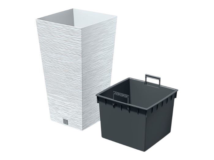 VASO  FURU QUAD. BRANCO 34,5x34,5x66CM