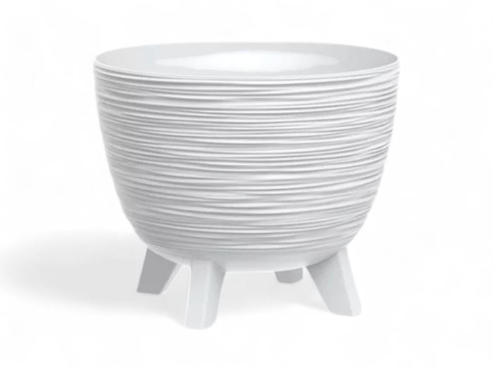 VASO  FURU BRANCO 23,6x23,6x19,5CM