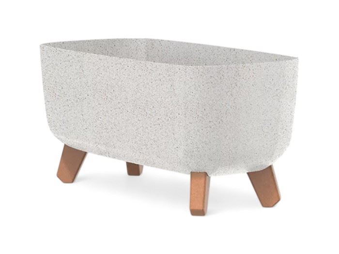 VASO  GRACIA CASE ECO WOOD BRANCO 39x19,5x18,7CM
