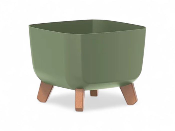 VASO  GRACIA QUAD. VERDE TERRA 24x24x18,7CM