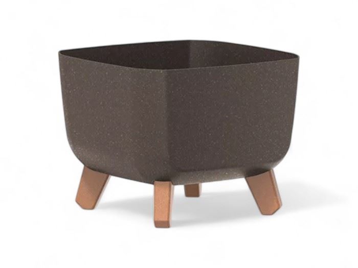 VASO  GRACIA QUAD. ECO WOOD  COFFEE  24x24x18,7CM