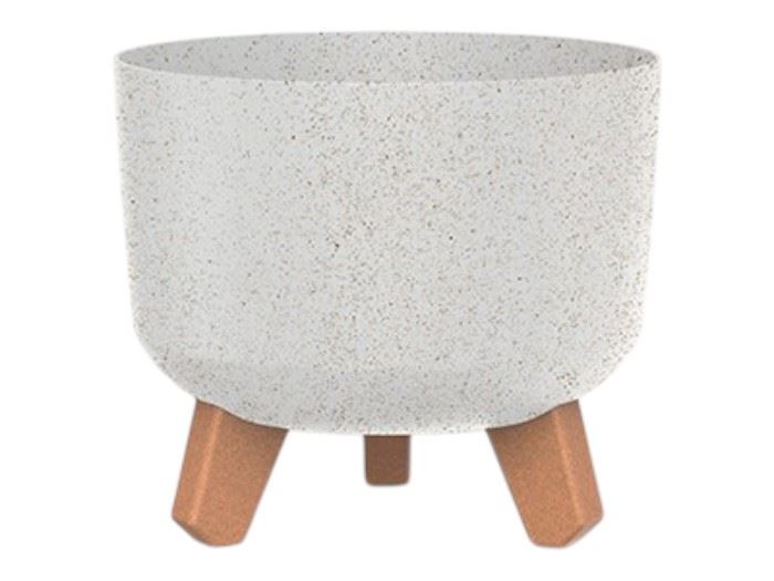 VASO  GRACIA  ECO WOOD  BRANCO  20x20x17,4CM