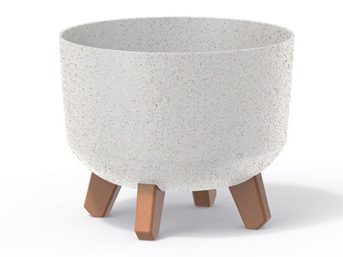 VASO P FLOR GRACIA  ECO WOOD STANDARD - ECO BRANCO 23.8X23.8X18.7CM