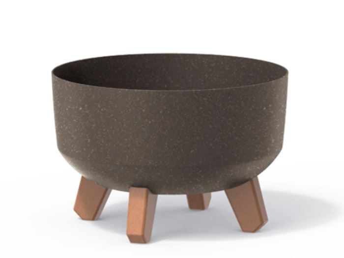 VASO P FLOR GRACIA LOW ECO WOOD - ECO COFFEE 28.5X28.5X17.7CM